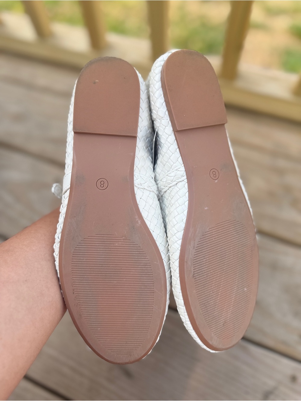 Women’s Braided Mary Jane Flats - White - Picture 5 of 5